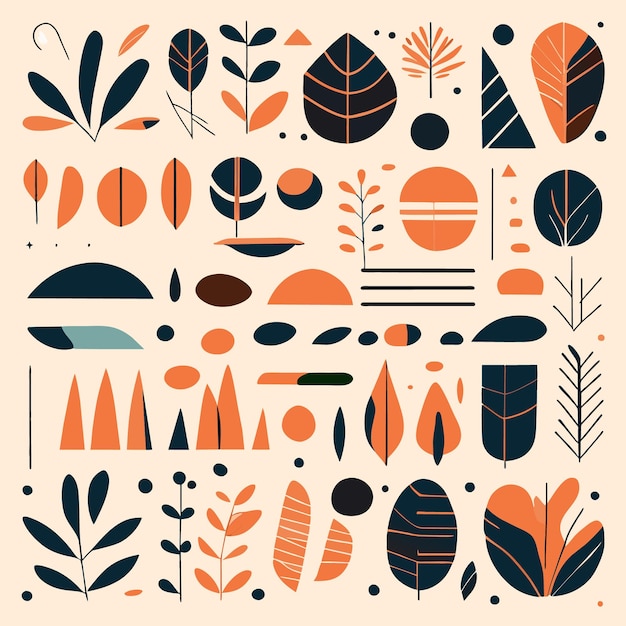 Vector flat abstract shapes for creative projects vector set