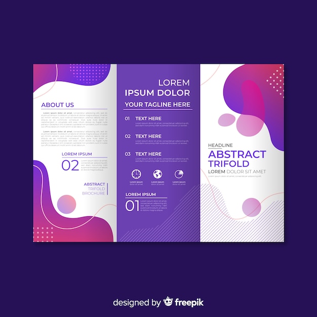 Flat abstract trifold brochure