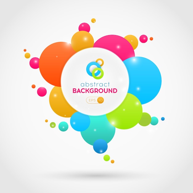 Flat abstract vector colorful circles background