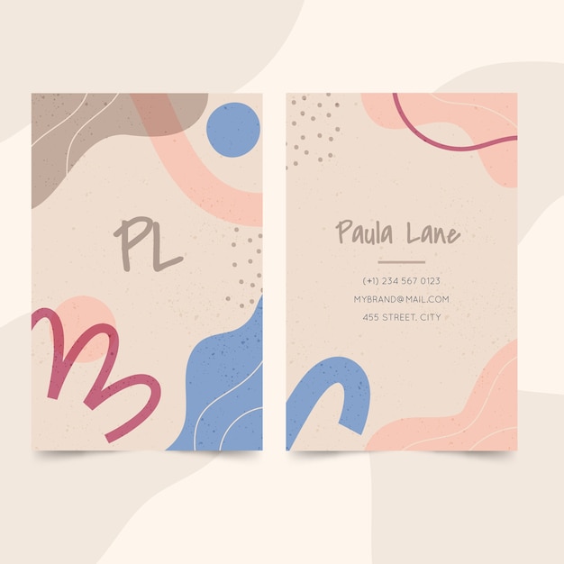 flat abstract vertical business card template