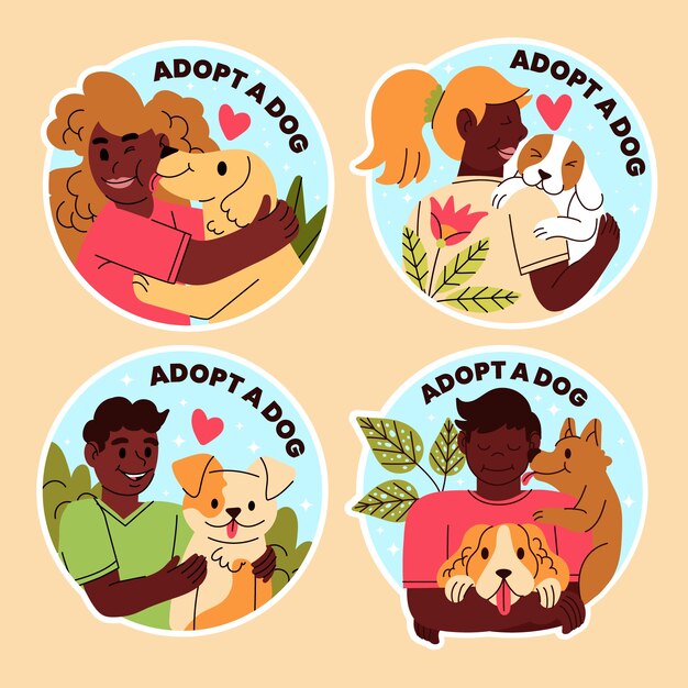 Flat adopt a dog illustration