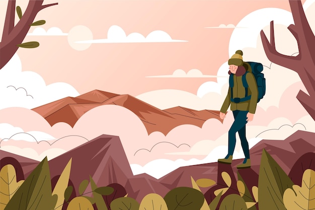 Vector flat adventure background