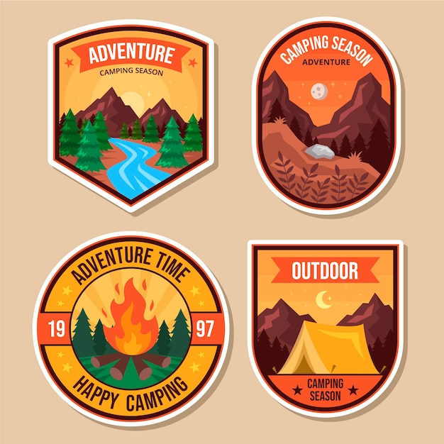 Vector flat adventure badges