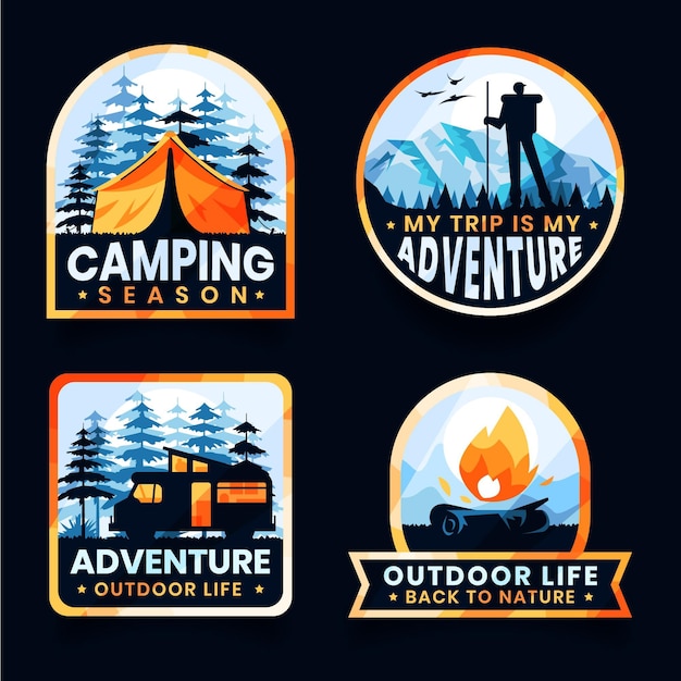 Vector flat adventure badges