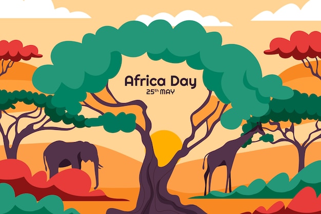 フラットアフリカの日の背景