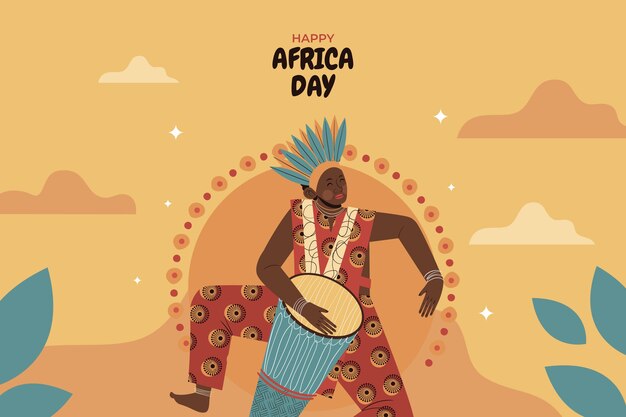 Flat africa day background