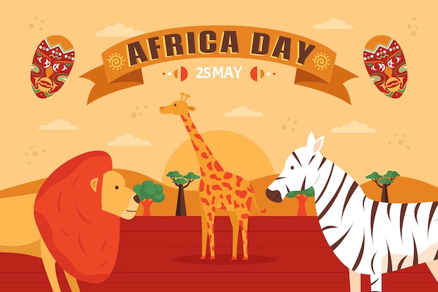 Vector flat africa day background