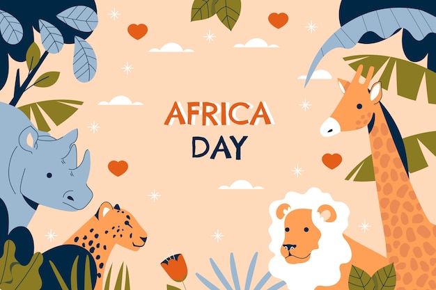 Flat africa day background