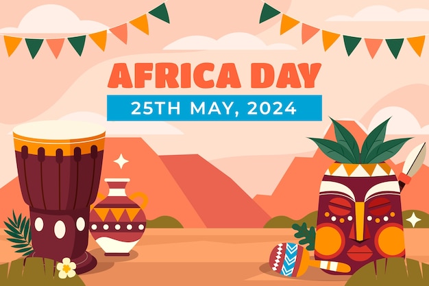 Vector flat africa day background