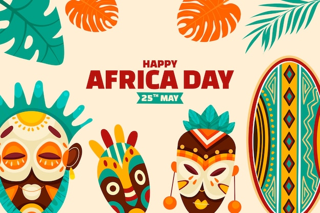 Vector flat africa day background