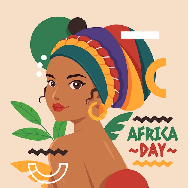 Flat africa day illustration