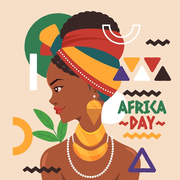 Flat africa day illustration