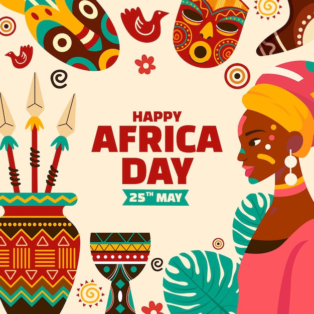 Vector flat africa day illustration