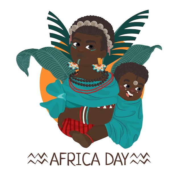 Flat africa day illustration