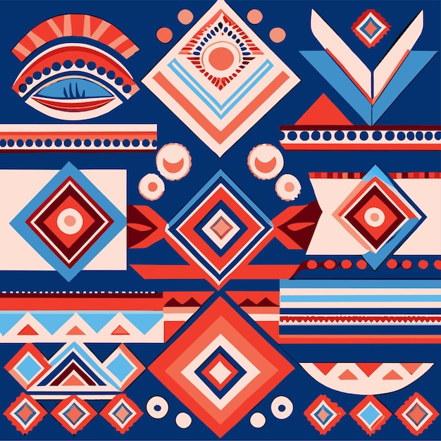 Vector flat african pattern design