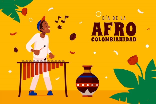 Vector flat afrocolombianidad background