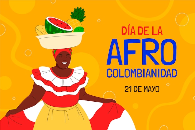 Vettore sfondo afrocolombiano piatto