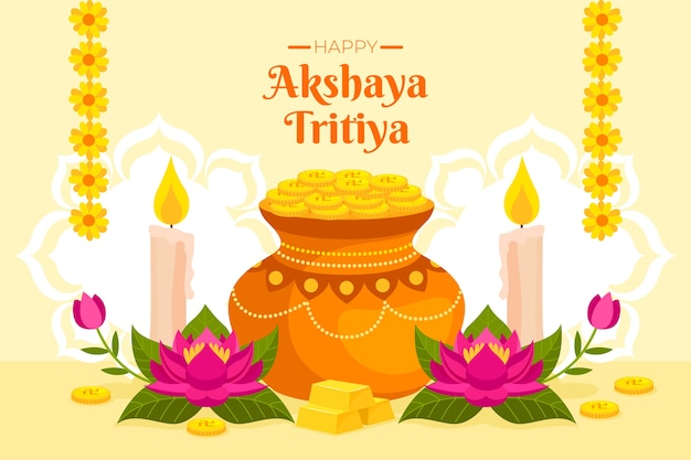 Vector flat akshaya tritiya background