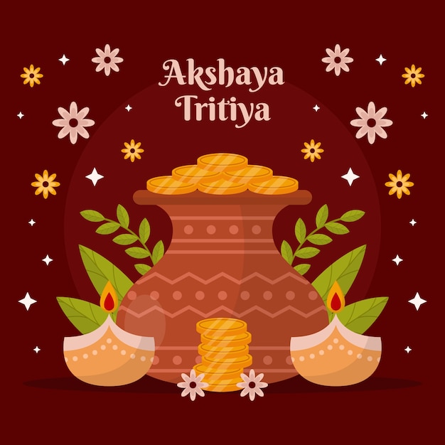 Vector flat akshaya tritiya illustration