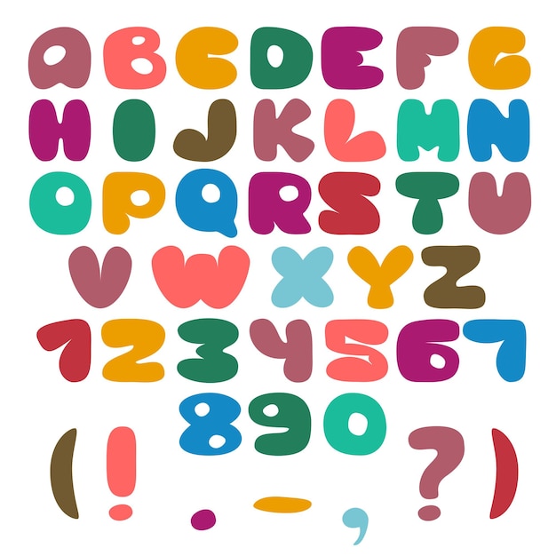 Vector flat alphabet set