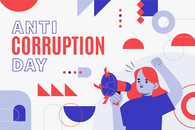 Flat anti corruption day background