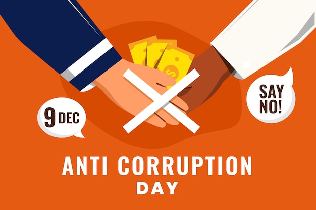 Vector flat anti corruption day background