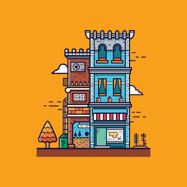 Flat apartement illustration