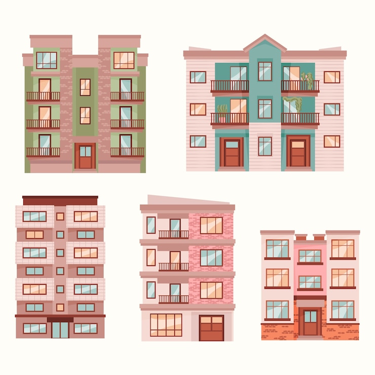 वेक्टर flat apartment collection illustration