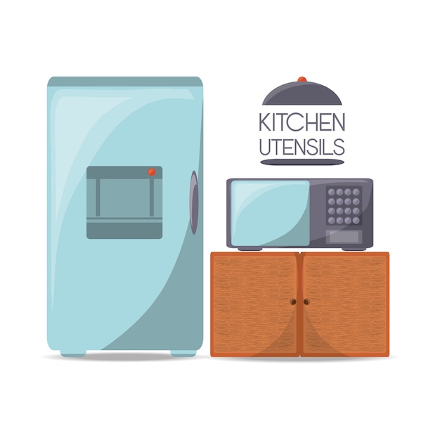 Flat appliances fridge and microwave