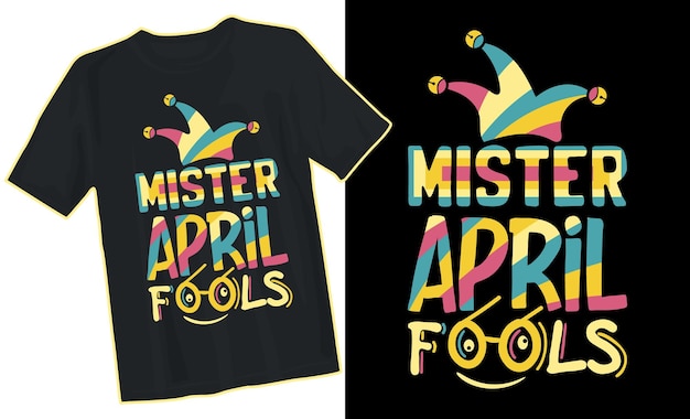 Flat April Fools Day illustration typography shirt