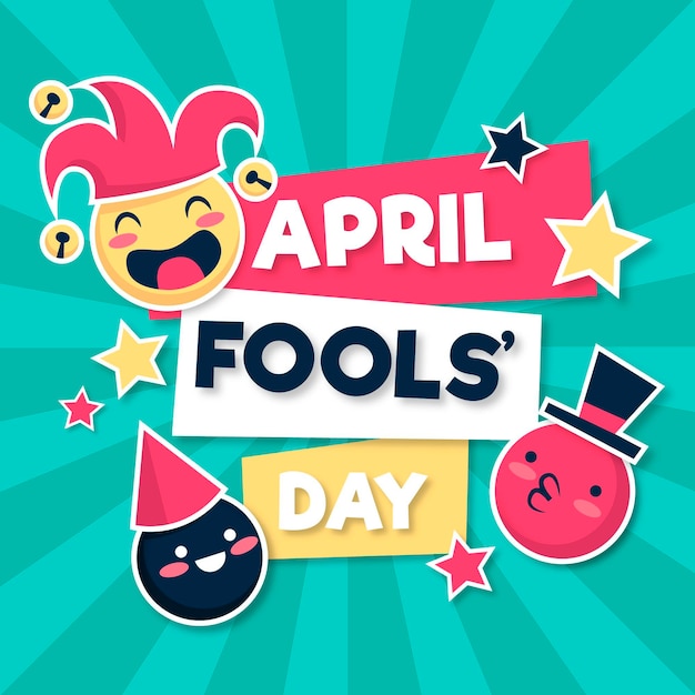 Flat april fools' day illustration