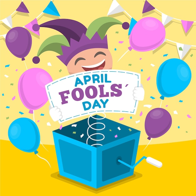 Flat april fools' day illustration