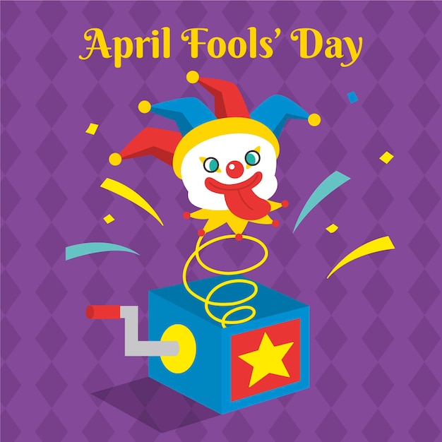 Flat april fools' day illustration
