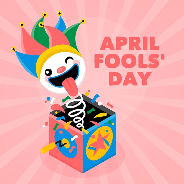 Vector flat april fools' day illustration