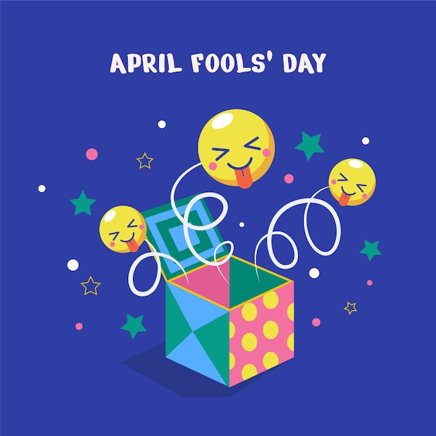 Flat april fools' day illustration