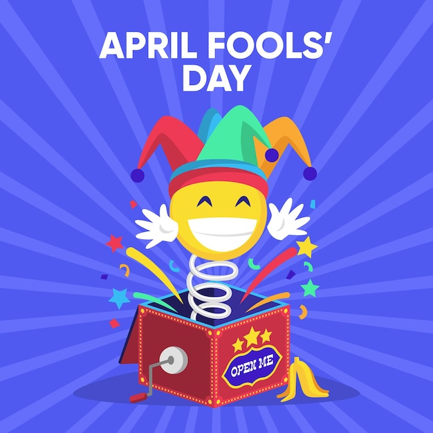 Flat april fools' day illustration