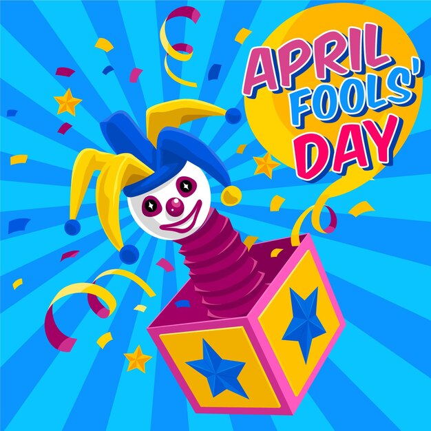 Flat april fools' day illustration