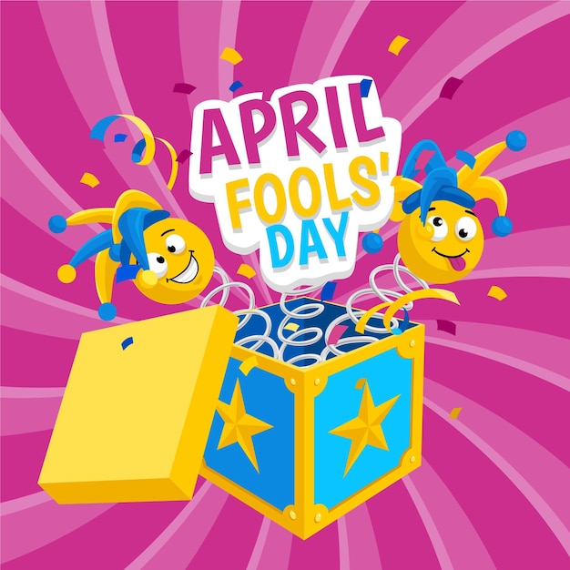 Flat april fools' day illustration