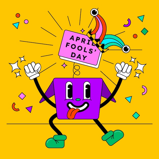 Vector flat april fools day illustration