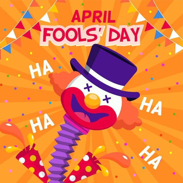 Vector flat april fools day illustration