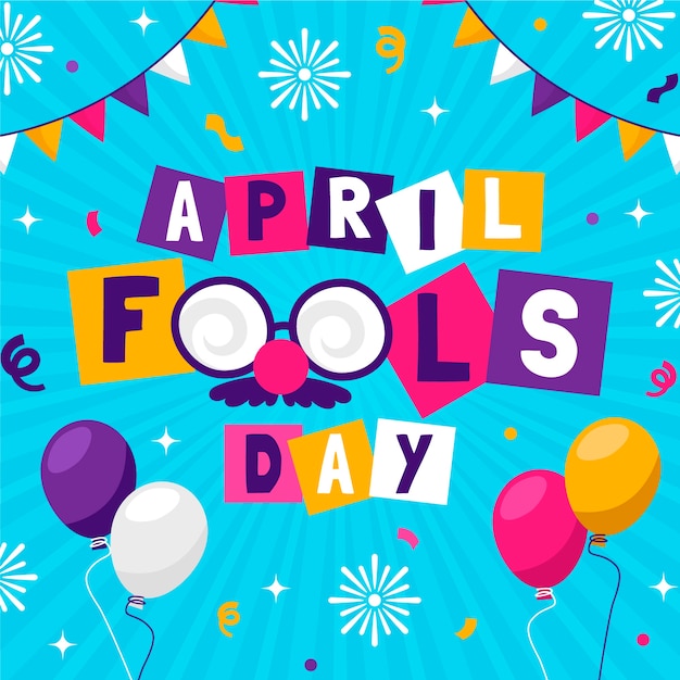 Vector flat april fools day illustration