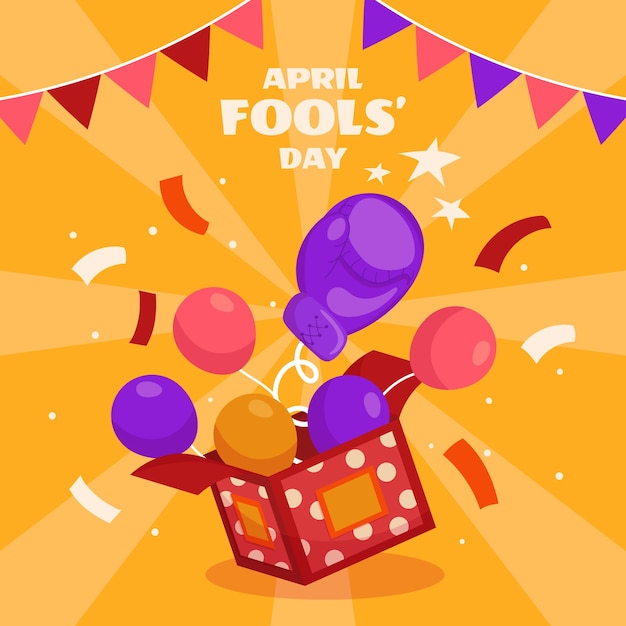 Vector flat april fools day illustration