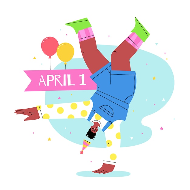 Vector flat april fools day illustration