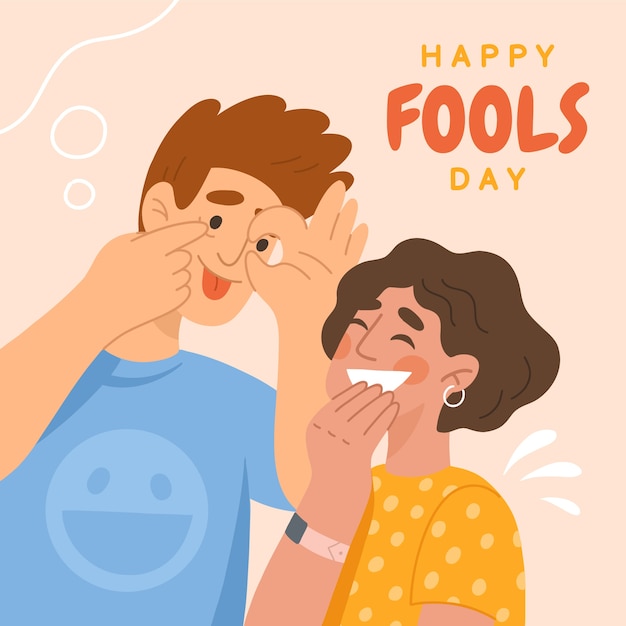 Flat april fools day illustration