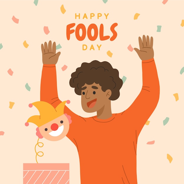 Flat april fools day illustration