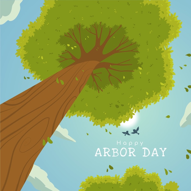 Vector flat arbor day illustration