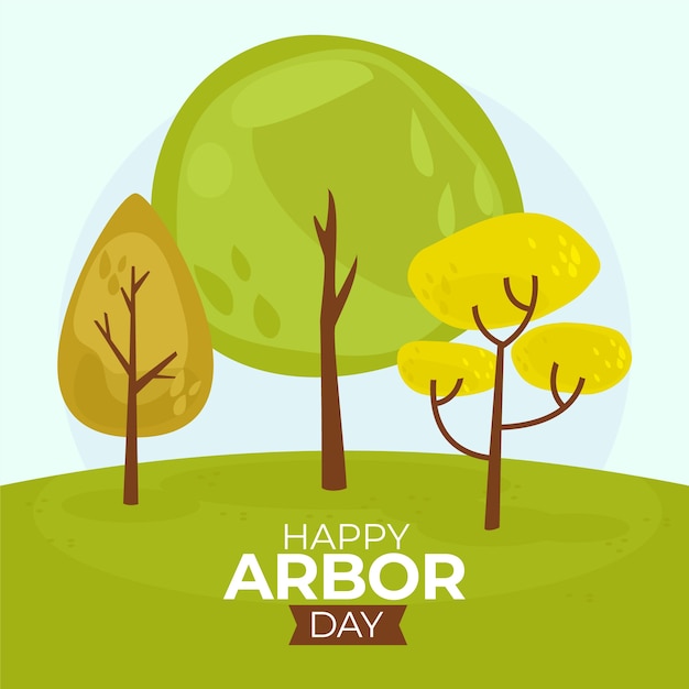 Vector flat arbor day illustration