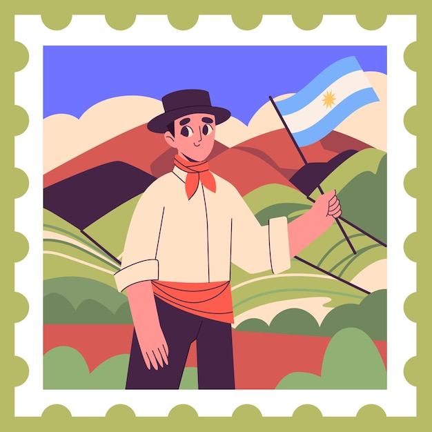 Flat argentina illustration