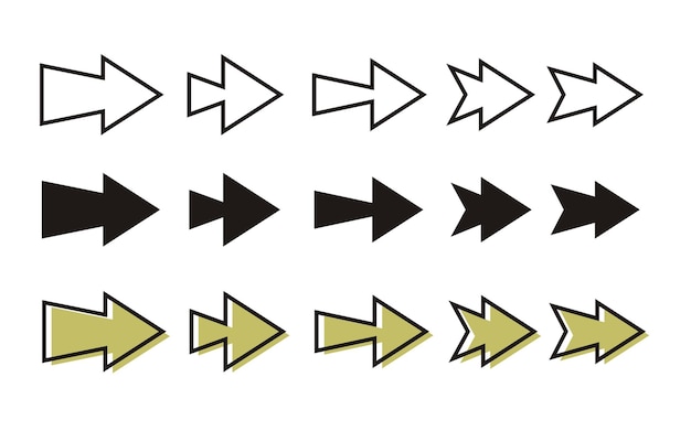 Vector flat arrow collection vector design