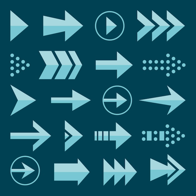 Vector flat arrow collection